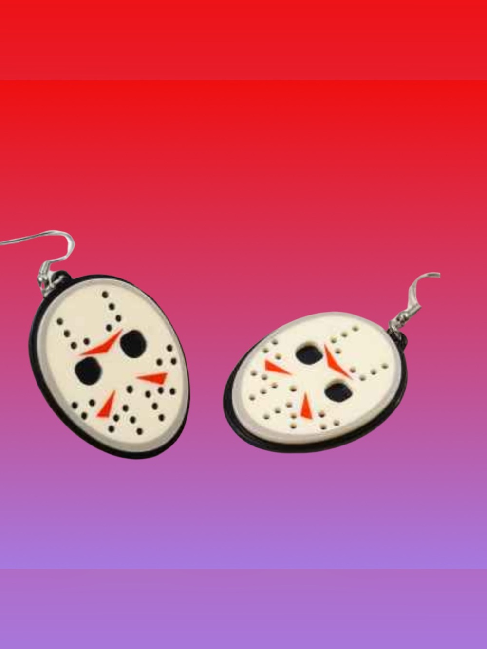 Jason Voorhees Hockey Mask Friday the 13th Horror Movie Halloween Earrings